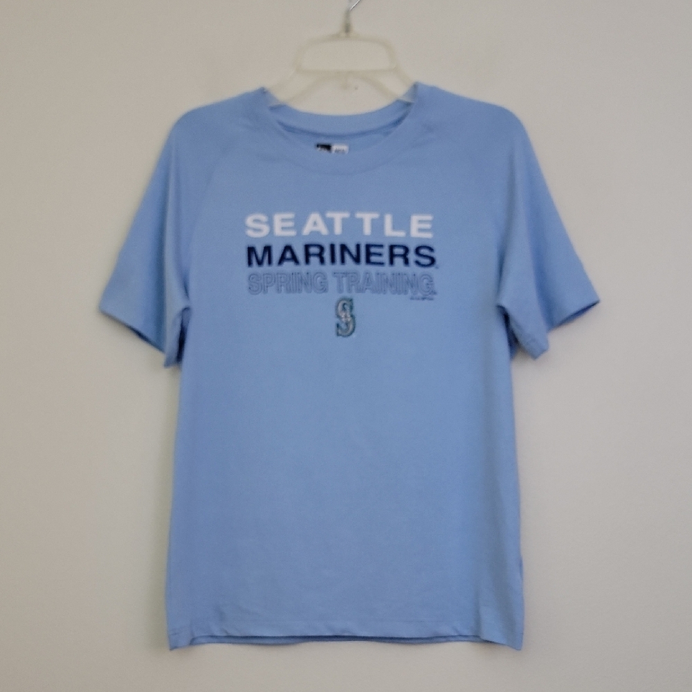 Seattle Mariners New Era Light Blue Short Sleeve T-Shirt Girls L 10/12